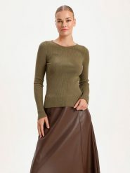 BGN Sweter w kolorze khaki rozmiar: 34. Brązowe swetry BGN, bez wzorów, bez ramiączek. Za 112.45 zł.