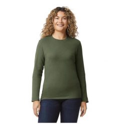 Koszulka Z Długim Rękawem Dla Dorosłych Unisex Soft Touch. Zielone bluzki GILDAN, xl, bez wzorów, sportowe, bez kołnierzyka, bez ramiączek. Za 49.99 zł.