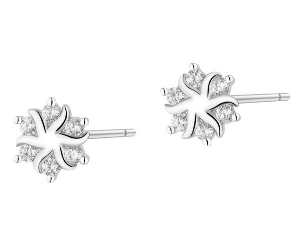 Kolczyki srebrne z cyrkoniami. Szare kolczyki Apart, z cyrkonią, srebrne. Za 74.00 zł.