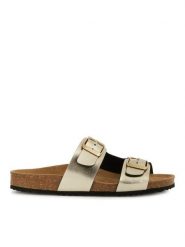 Geox Klapki D Brionia D35LSL 000BN C2012 Złoty. Żółte klapki Geox, bez wzorów, ze skóry, bez obcasa. Za 319.99 zł.