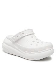 Crocs Klapki Classic Crush Clog 207521 Biały. Białe klapki Crocs, bez wzorów, z tworzywa sztucznego, bez obcasa. Za 229.99 zł.