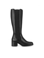 Gino Rossi Kozaki ELSA-24665RO Czarny. Czarne kozaki Gino Rossi, z syntetyku, bez obcasa, na słupku, bez zapięcia. Za 479.99 zł.