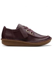 Clarks Skórzane trzewiki "Funny Dream" w kolorze bordowym rozmiar: 38. Czerwone półbuty sznurowane Clarks, bez wzorów, eleganckie, bez obcasa, bez zapięcia. Za 211.31 zł.