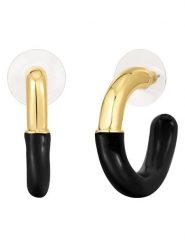 Yokoamii Pozłacane kolczyki-półkreole rozmiar: onesize. Czarne kolczyki Yokoamii, metalowe. Za 34.99 zł.