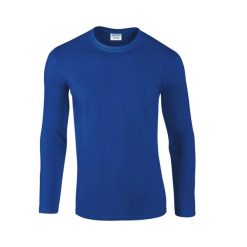 Koszulka Z Długim Rękawem Dla Dorosłych Unisex Soft Touch. Niebieskie bluzki GILDAN, s, bez wzorów, sportowe, bez kołnierzyka, bez ramiączek. Za 50.99 zł.