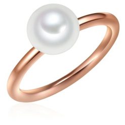 Valero Pearls Srebrny pierścionek srebro wysokiej próby Perła hodowlana słodkowodna różowe złoto Pierścionki 1 ct Damski. Czerwone pierścionki Valero Pearls, z perłą, pozłacane. Za 199.99 zł.