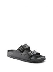 Birkenstock Klapki "Arizona" w kolorze antracytowym rozmiar: 45. Czarne klapki Birkenstock, bez wzorów, z otwartym noskiem, bez obcasa. Za 165.71 zł.
