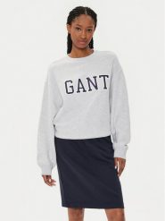 Gant Bluza Logo 4200840 Szary Relaxed Fit. Szare bluzy GANT, xl, bez wzorów, z bawełny, bez kaptura. Za 399.99 zł.