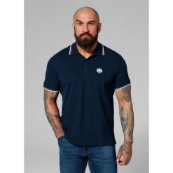 Koszulka Polo bawełniana klasyczna dla dorosłych Pique Stripes Regular. Niebieskie koszulki polo PITBULL, xl, bez wzorów, z bawełny, bez kołnierzyka, bez ramiączek. Za 139.00 zł.