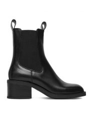 Gino Rossi Botki CEO- CLOE-KAS4768 Czarny. Czarne botki Gino Rossi, bez wzorów, ze skóry, bez obcasa, na słupku, bez zapięcia. Za 429.99 zł.