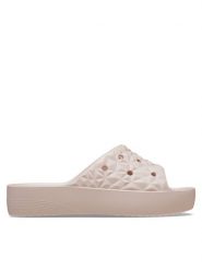 Crocs Klapki Classic Platform Geometric Slide W 209564 Różowy. Czerwone klapki Crocs, bez wzorów, z tworzywa sztucznego, bez obcasa. Za 159.99 zł.