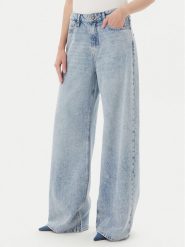 Guess Jeansy W5YA82 D5QKA Niebieski Wide Leg. Niebieskie jeansy Guess, z aplikacjami. Za 869.99 zł.