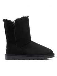 ISLAND BOOT Botki zimowe "Zasha" w kolorze czarnym rozmiar: 38. Czarne botki Island Boot, na zimę, bez wzorów, z materiału, bez obcasa, bez zapięcia. Za 159.21 zł.