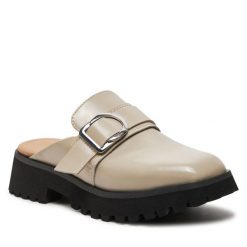 Klapki Clarks. Brązowe klapki Clarks, bez wzorów, bez obcasa. Za 309.99 zł.