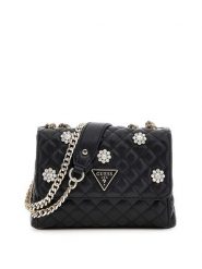 Guess Torebka HWEG86 79780 Czarny. Czarne listonoszki Guess, z aplikacjami, ze skóry, bez dodatków. Za 589.99 zł.