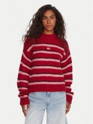 Tommy Jeans Sweter Badge DW0DW21679 Czerwony Relaxed Fit. Czerwone swetry Tommy Jeans, xxs, bez wzorów, z jeansu, bez ramiączek. Za 519.99 zł.