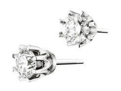 Kolczyki z białego złota z brylantami – SI2/H - 1,00 ct - próba 585. Białe kolczyki Apart, z brylantem, złote. Za 27,990.00 zł.