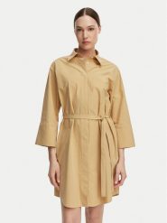 Gant Sukienka koszulowa 4503527 Beżowy Regular Fit. Brązowe sukienki GANT, bez wzorów, z bawełny, bez kołnierzyka, bez ramiączek, koszulowe. Za 715.99 zł.