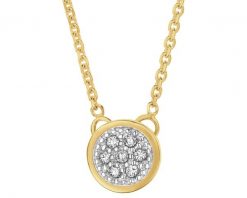 Naszyjnik z żółtego złota z diamentami - koło - 0,03 ct - próba 585. Żółte naszyjniki Apart, z diamentem, złote. Za 2,190.00 zł.
