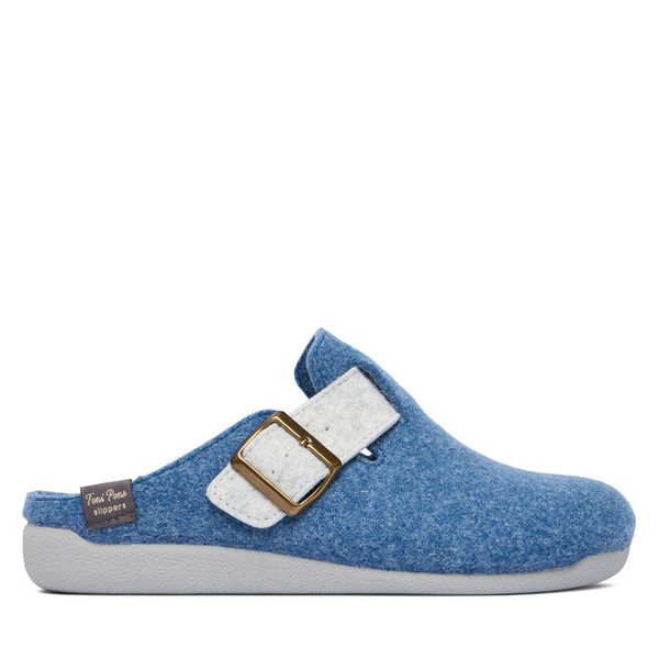 Kapcie Toni Pons. Niebieskie obuwie domowe Toni Pons, bez wzorów, bez zapięcia. Za 139.99 zł.