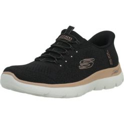 Buty SKECHERS SLIP - INS ARCH FIT SUMMITS SOFT Czarny. Czarne trekkingi Skechers, z tkaniny, na fitness i siłownię. Za 392.99 zł.