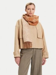 Guess Szalik AM9561POL03 Beżowy. Brązowe rękawiczki Guess, z aplikacjami, z materiału. Za 239.99 zł.