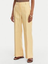 Weekend Max Mara Spodnie materiałowe Malizia 2615131112 Żółty Straight Fit. Żółte spodnie materiałowe Weekend Max Mara, bez wzorów, ze lnu. Za 1,049.00 zł.