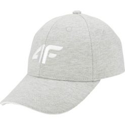 Czapka z daszkiem damska CAD002 - chłodny jasny szary melanż. Szare czapki 4f, bez wzorów. W wyprzedaży za 39.99 zł.