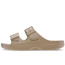 Klapki Crocs Saturday Sandal W Damskie. Brązowe klapki Crocs, bez wzorów, z materiału, bez obcasa. Za 254.99 zł.