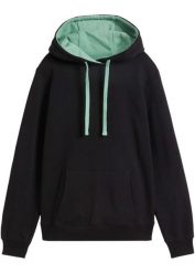 Bluza z kapturem z czystej bawełny organicznej. Czarne bluzy bonprix, bez wzorów, z bawełny, z kapturem. Za 129.99 zł.