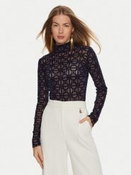 Elisabetta Franchi Body BO-014-47E2-V260 Granatowy Regular Fit. Niebieskie body Elisabetta Franchi, bez wzorów, z syntetyku. Za 1,249.00 zł.
