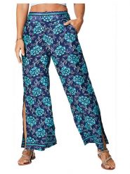 Ipanima Spodnie w kolorze granatowo-turkusowo-białym rozmiar: 34/36. Białe spodnie materiałowe Ipanima, na co dzień, bez wzorów, z materiału, z podwyższonym stanem. Za 65.99 zł.