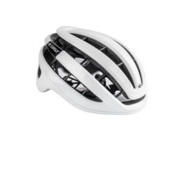 Kask rowerowy RAPIDO, biały. Białe okulary przeciwsłoneczne GIST, bez wzorów, sportowe. Za 435.50 zł.