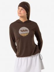 Super.natural Bluza "Tulips Light" w kolorze brązowym rozmiar: S. Brązowe bluzy super.natural, s, bez wzorów, z wełny, z kapturem. Za 173.99 zł.