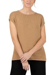Timezone Sweter w kolorze jasnobrązowym rozmiar: M. Brązowe swetry Timezone, m, bez wzorów, ze splotem, bez ramiączek. Za 61.60 zł.