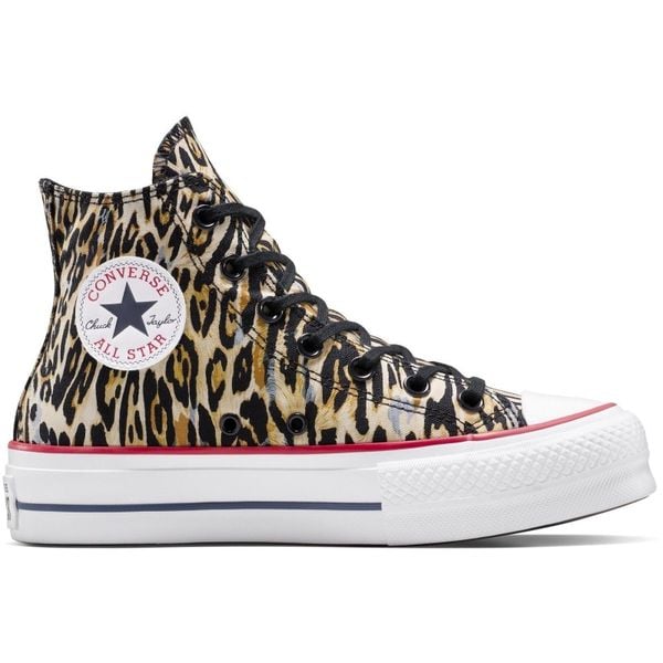 Buty sportowe Converse Chuck Taylor All Star Lift Platform Leopard. Brązowe obuwie sportowe Converse, bez wzorów, bez zapięcia. Za 379.45 zł.
