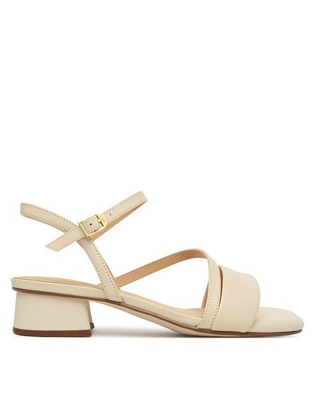 Clarks Sandały Serina35 Strap 26186118 Écru. Białe sandały Clarks, bez wzorów, ze skóry, bez obcasa, na słupku, bez zapięcia. Za 319.99 zł.