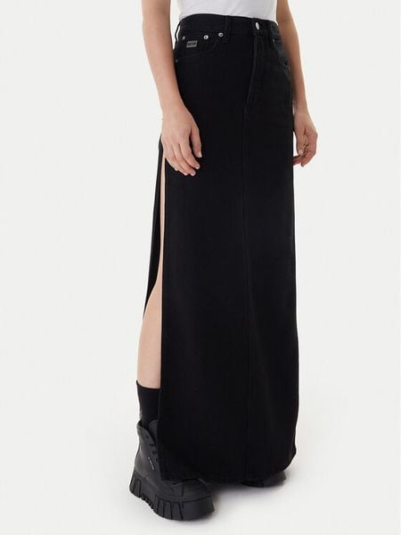 Tommy Jeans Spódnica jeansowa DW0DW22119 Czarny Regular Fit. Czarne spódnice Tommy Jeans, bez wzorów, z bawełny. Za 399.99 zł.