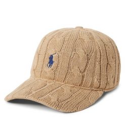Czapka z daszkiem Polo Ralph Lauren. Brązowe czapki Polo Ralph Lauren, bez wzorów. Za 529.99 zł.