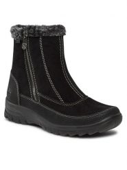 Rieker Botki L7173-00 Czarny. Czarne botki Rieker, bez wzorów, ze skóry, bez obcasa, na płaskiej podeszwie, bez zapięcia. Za 399.99 zł.
