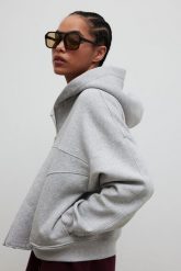 Bluza z kapturem zapinana na zamek w kolorze GREY MELANGE - DESEO-M/L. Szare bluzy sportowe Marsala, l, bez wzorów, z bawełny, z kapturem. Za 349.90 zł.