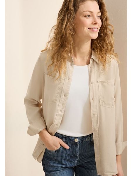 Cecil Bluzka w kolorze beżowym rozmiar: M. Brązowe bluzki Cecil, m, bez wzorów, bez kołnierzyka, bez ramiączek. Za 113.63 zł.