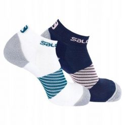 Skarpety damskie do biegania Salomon Speed zestaw 2 pary. Białe skarpety Salomon, bez wzorów, z elastanu. Za 59.00 zł.