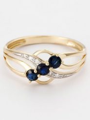 CARATELLI Złoty pierścionek "Lumière Céleste" z diamentami rozmiar: 54. Niebieskie pierścionki CARATELLI, z diamentem, złote. Za 786.95 zł.