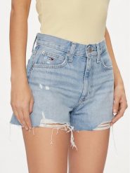 Tommy Jeans Szorty jeansowe DW0DW17641 Niebieski Slim Fit. Niebieskie szorty Tommy Jeans, bez wzorów, z bawełny. Za 429.99 zł.