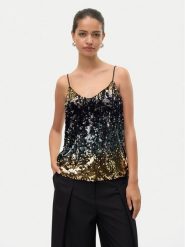 Vero Moda Top Ria 10317314 Czarny Regular Fit. Czarne topy Vero Moda, l, bez wzorów, z syntetyku, bez kołnierzyka, bez ramiączek. Za 89.99 zł.