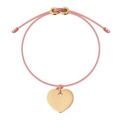 Bransoletka z pozłacanym sercem i zapięciem Infinity na cienkim różowym sznurku. Czerwone bransoletki Lilou, pozłacane. Za 248.00 zł.