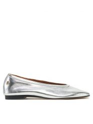 Tommy Hilfiger Baleriny Soft Metal Lthr Ballerina No Bow FW0FW08601 Srebrny. Szare baleriny TOMMY HILFIGER, bez wzorów, ze skóry, bez obcasa. Za 329.99 zł.