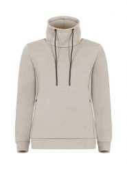 Clique Hobart Women Bluza damska z wysokim kołnierzem Stone. Brązowe bluzy CLIQUE, xl, bez wzorów, z elastanu, bez kaptura. Za 188.98 zł.