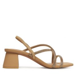 Sandały Call It Spring. Brązowe sandały Call it Spring, bez wzorów, bez obcasa, na słupku, bez zapięcia. Za 239.99 zł.